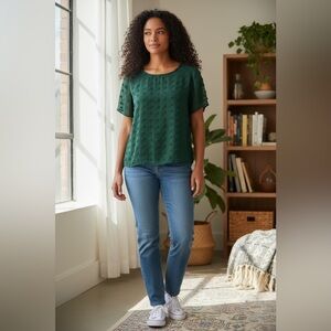 Chic Forest Green Women's Blouse